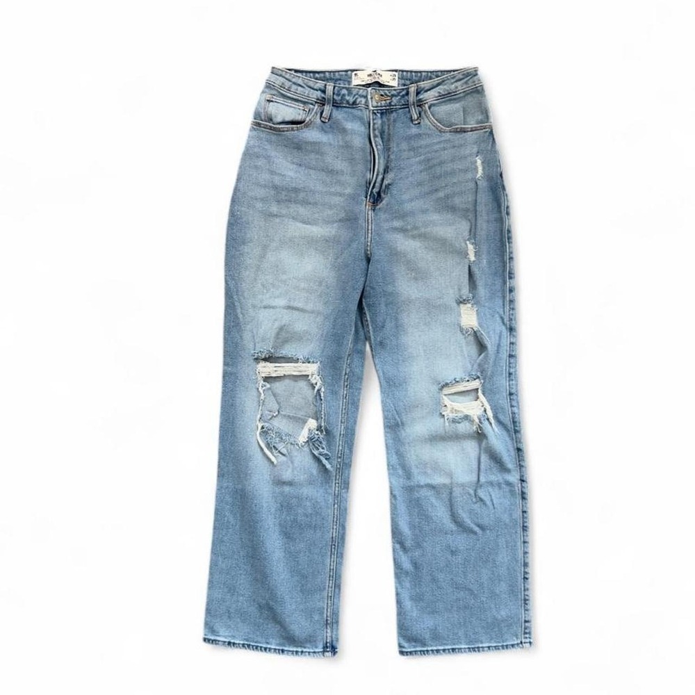 Hollister Ultra High Rise Dad Denim Jeans Size 29 Short Distressed